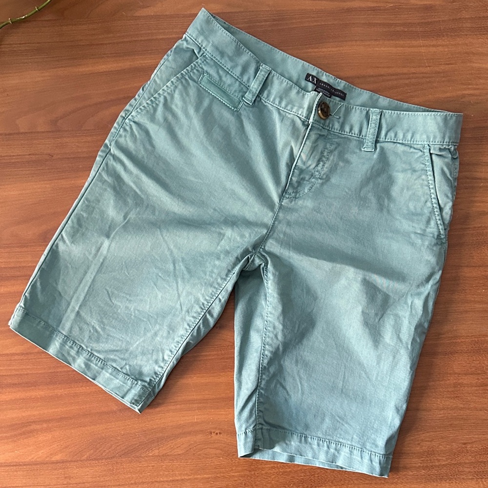 Armani Exchange Sage Green Low Rise Bermuda Short Size P0
